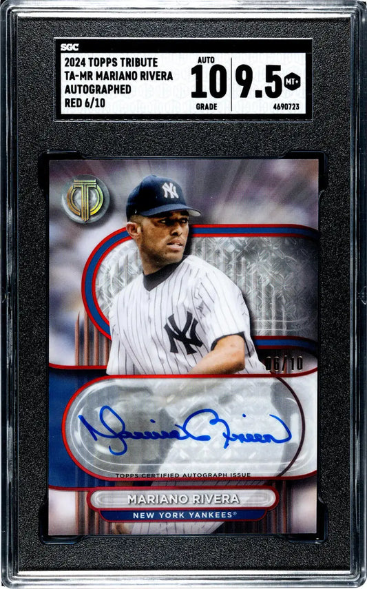 Graded Mariano Rivera baseball card in pinstripes from 2016 Topps Tribute series