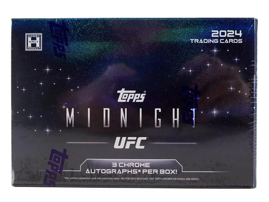 2024 Topps UFC Midnight Hobby Box with chrome autographs under black light packs