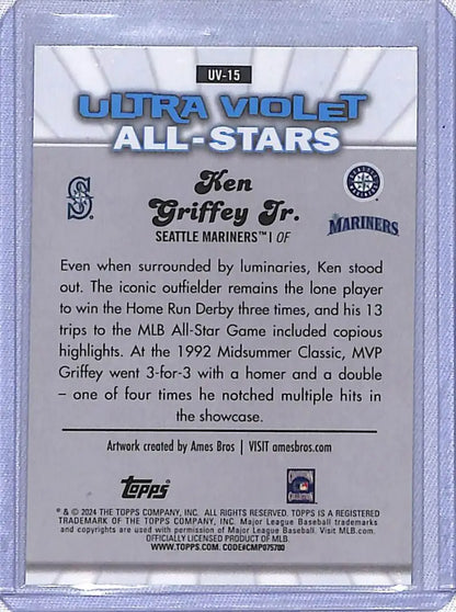 Baseball card of Ken Griffey Jr. from Topps Ultra Violet, Seattle Mariners collectible