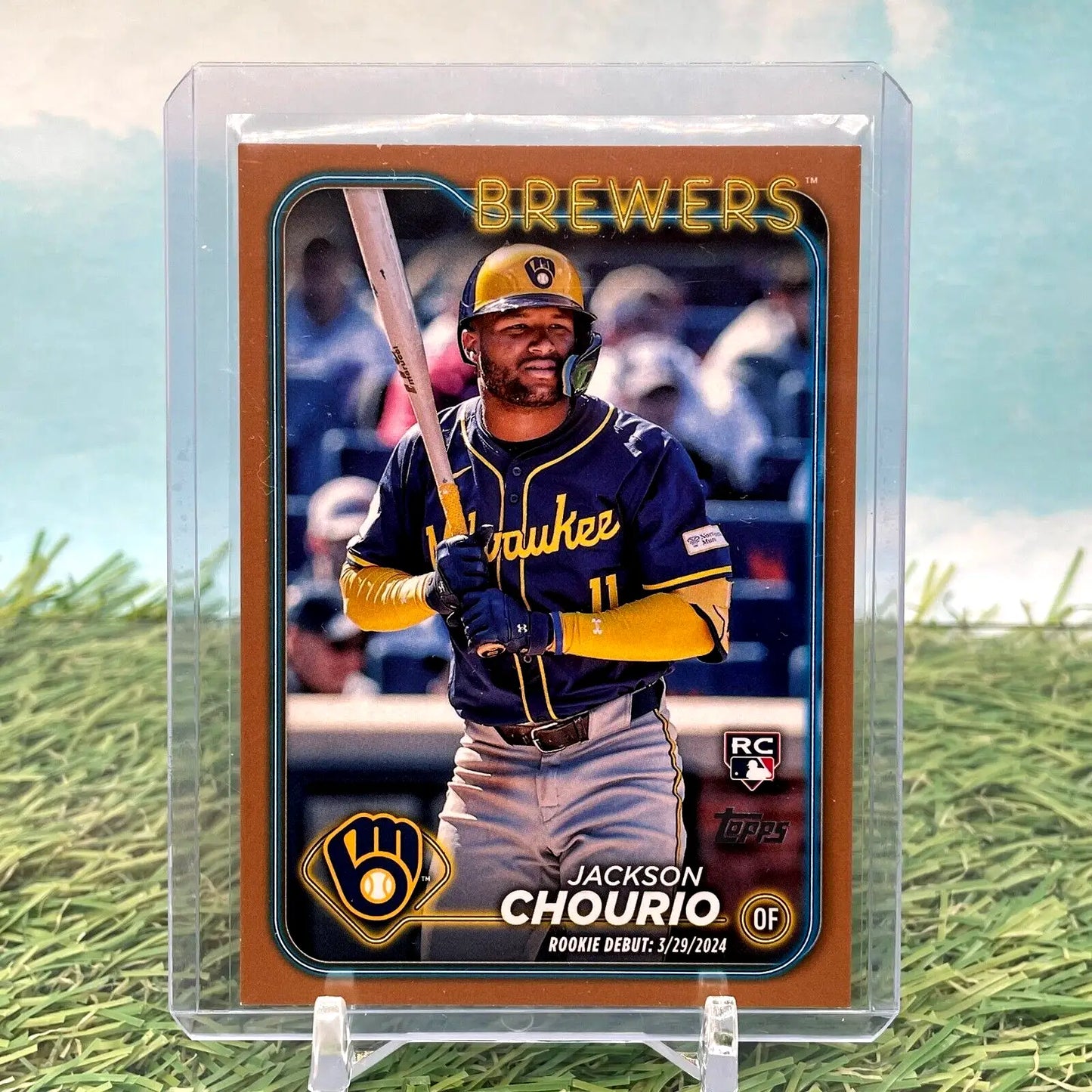 2024 Topps Update Jackson Chourio RC Rookie Debut Gold card from Brewers