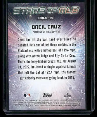 Oneil Cruz baseball card from 2024 Topps Update Oneil Stars of MLB collection