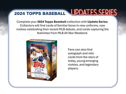 2024 Topps Update Series Baseball Blaster Box featuring blue parallel and red text packaging