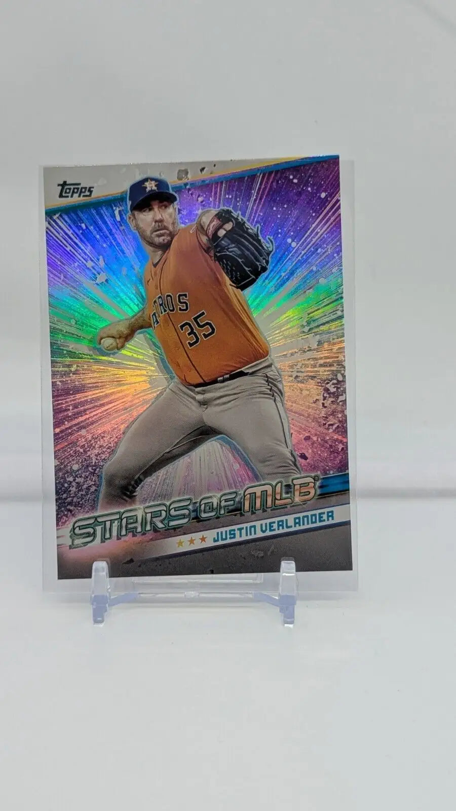 Justin Verlander baseball card from 2024 Topps Update Series - Stars of MLB #SMLB-68