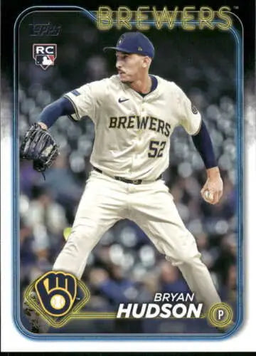 2024 Topps Update US105 Bryan Hudson baseball card with original gloss, Brewers Rookie