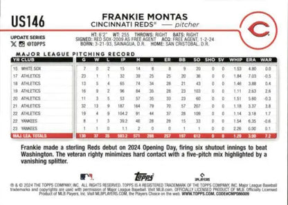 2024 Topps Update US146 Frankie Montas NM-MT baseball card with original gloss finish