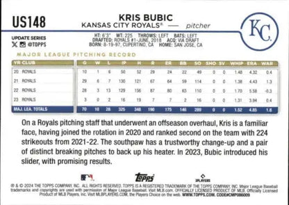 2024 Topps Update #US148 Kris Bubic baseball card with original gloss for Royals fans