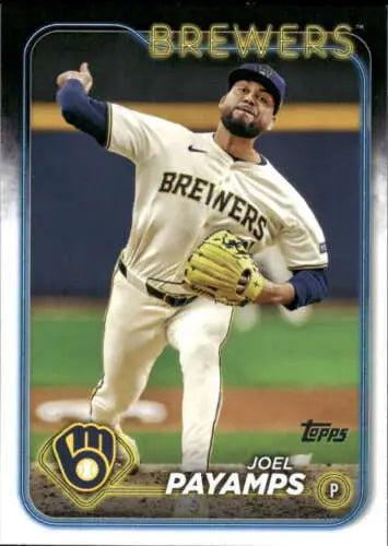 US153 Joel Payamps baseball card in original gloss from 2024 Topps Update Brewers