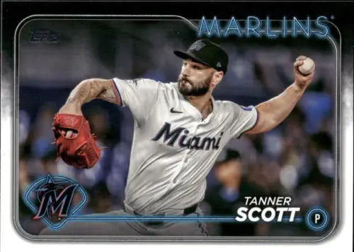 2024 Topps Update US237 Tanner Scott baseball card with original gloss for Marlins fans