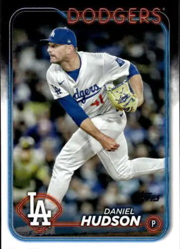 Baseball card of US24 Daniel Hudson from Topps Update 2024 Dodgers collectible