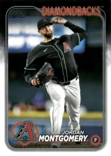 Baseball card of US297 Jordan Montgomery in black uniform for 2024 Topps Update