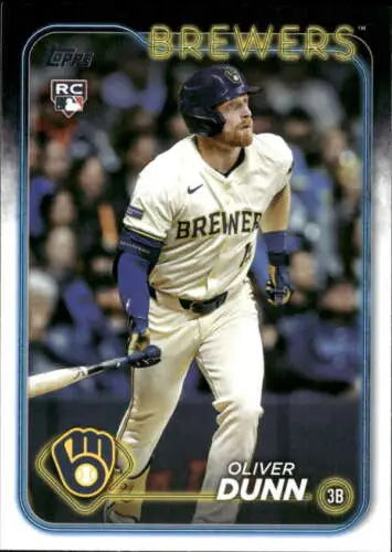 2024 Topps Update US310 Oliver Dunn baseball card with original gloss for Brewers fans