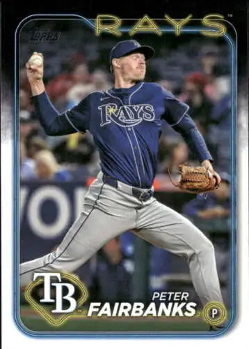 2024 Topps Update US321 Peter Fairbanks baseball card with original gloss, Rays collectible