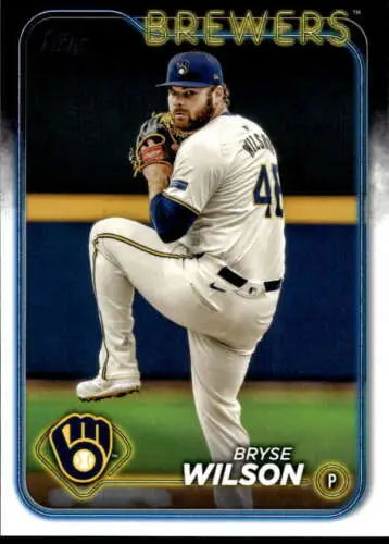 2024 Topps Update US45 Bryse Wilson baseball card with original gloss from Brewers