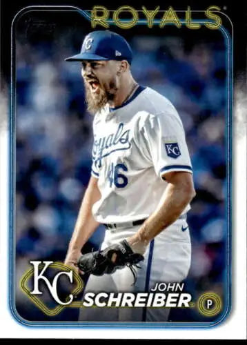 US60 John Schreiber baseball card from 2024 Topps Update with original gloss finish