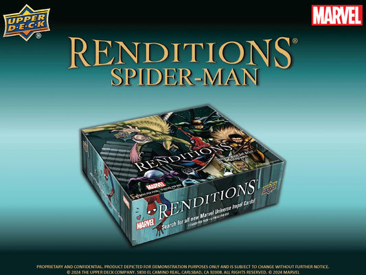 Marvel Renditions Spider-Man Hobby Box featuring gold and black lettering by Upper Deck