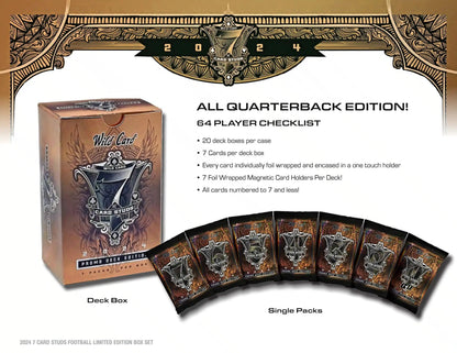 All Quarterback Edition Football Hobby Box with ornate crown design and card studs metal packs