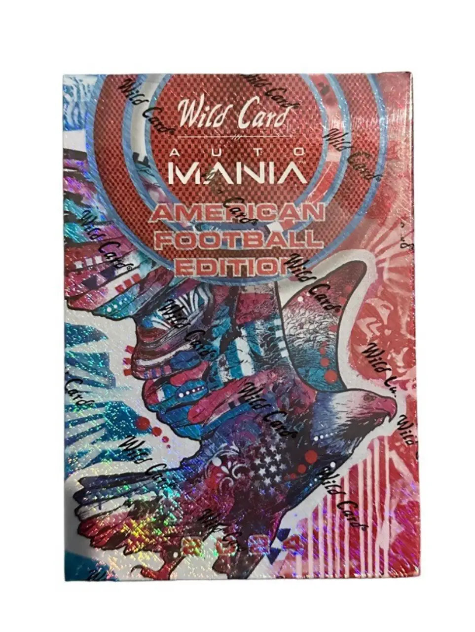 Wild Card Mania American Football Edition book featuring colorful painted eagle artwork