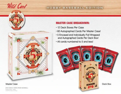 Wild Card Five Card Draw Baseball Hobby Box with deck boxes and packaging details