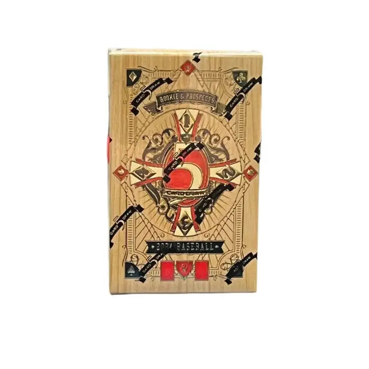 Decorative wooden book cover featuring hearts and guitars for 2024 Wild Card Baseball Cards