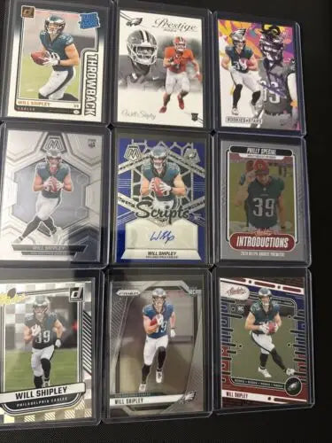 2024 Will Shipley Rookie Philly Eagles 9 Card Lot with auto, 2025 Super Bowl Champ