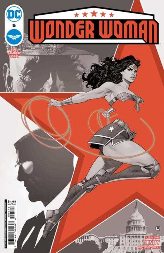 Wonder Woman #5 2nd Print cover art with lasso against red background for trading cards