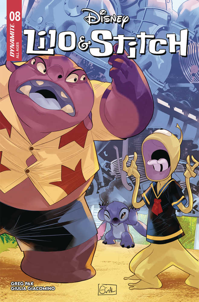 Comic book cover for Disney Lilo & Stitch #8 with characters in action for trading cards