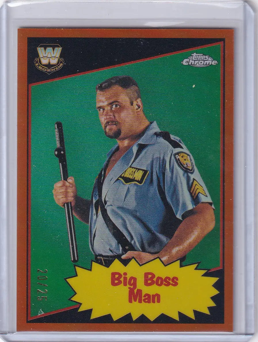 Big Boss Man wrestling card from 2025 Topps Chrome WWE Topps Legends Orange 20/25