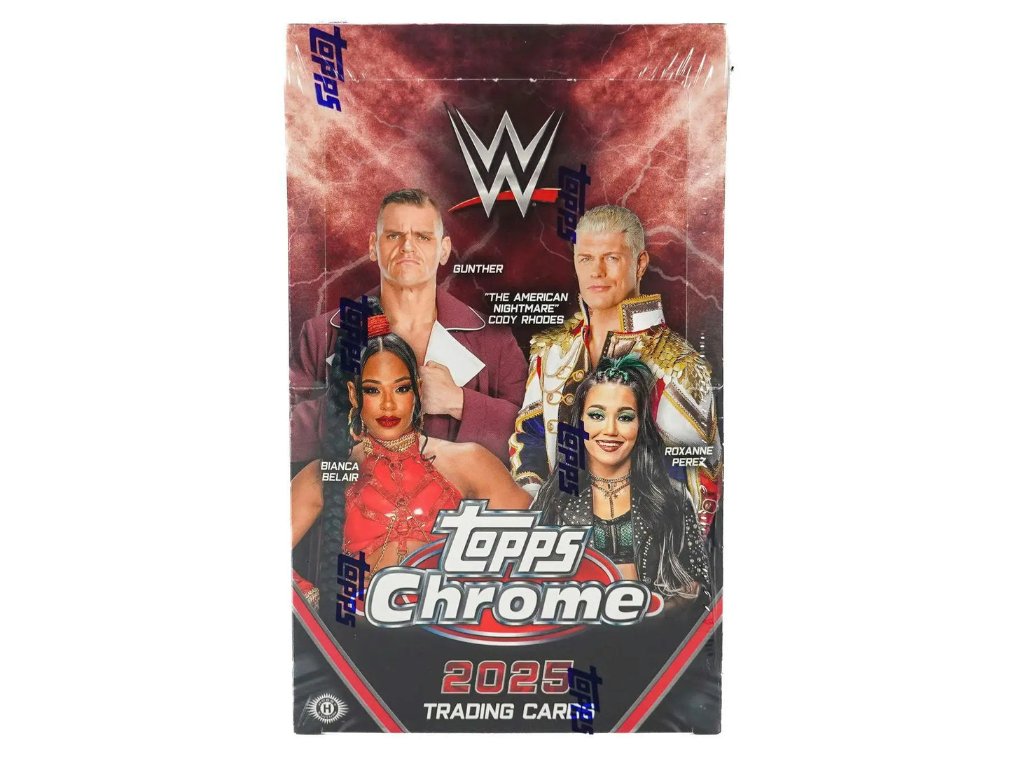 2025 Topps Chrome WWE Wrestling Hobby Box showcasing packs hobby exclusive with superstars