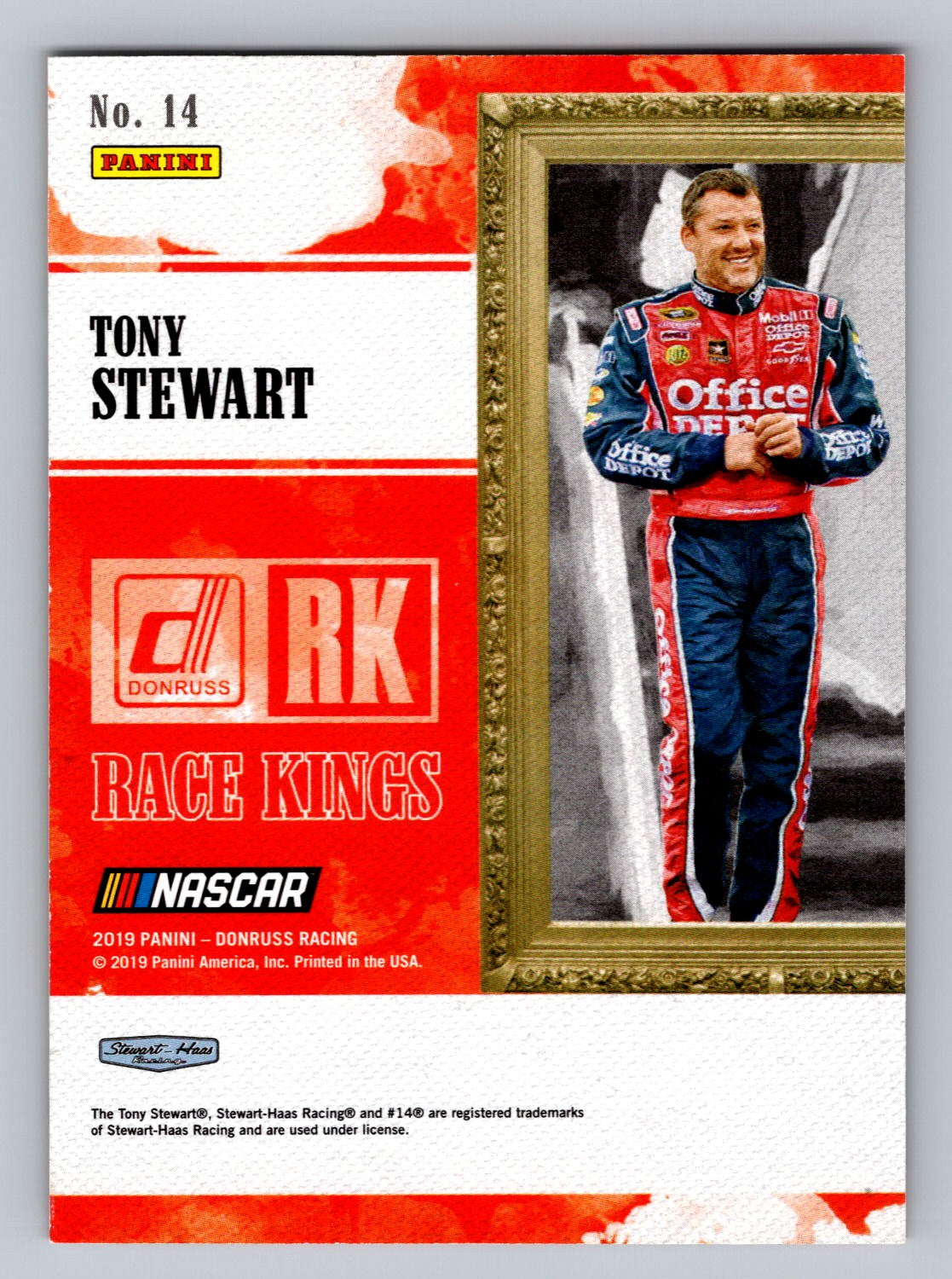 2019 Donruss #14 Tony Stewart Gold SP /299