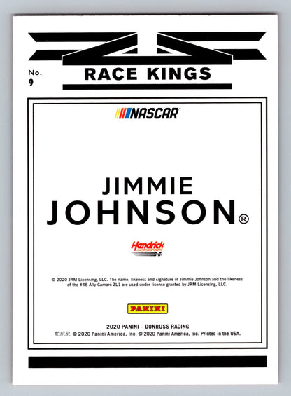 2020 Donruss #9 Jimmie Johnson Race Kings Orange Parallel