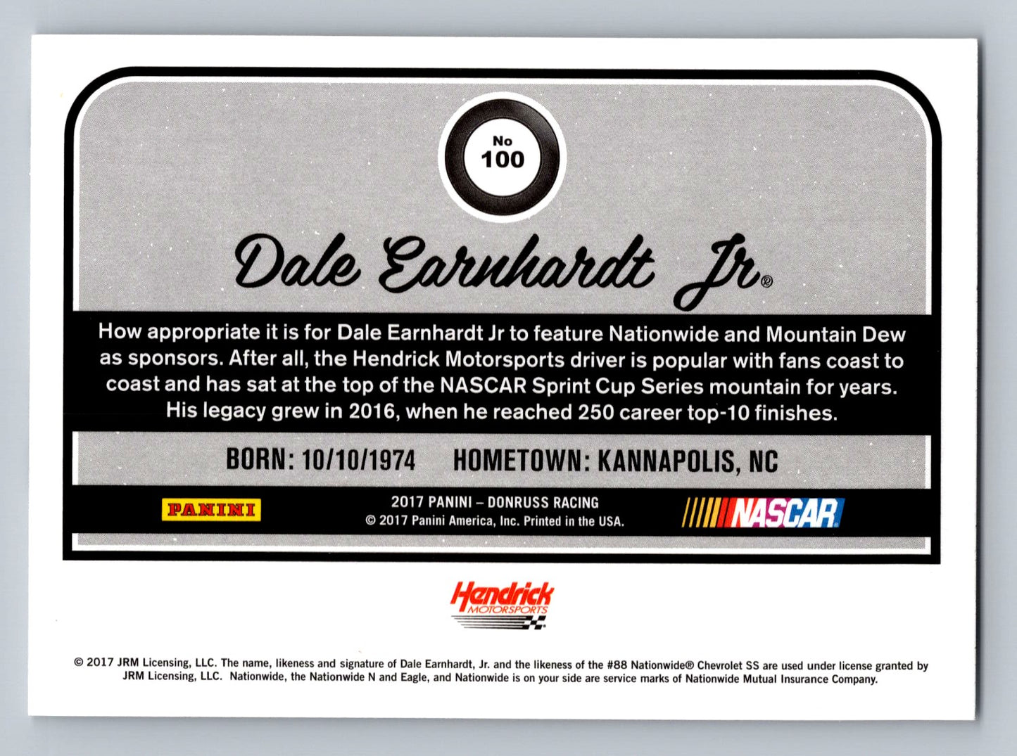 2017 Donruss #100 Dale Earnhardt Jr