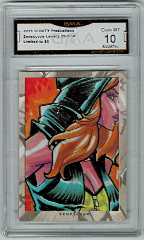 Graded Zenescope promo card featuring colorful abstract artwork of intertwining shapes