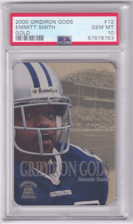 EMMITT SMITH 2000 Skybox Molten Metal Gridiron Gods #12 Gold PSA 10 GEM Pop 1