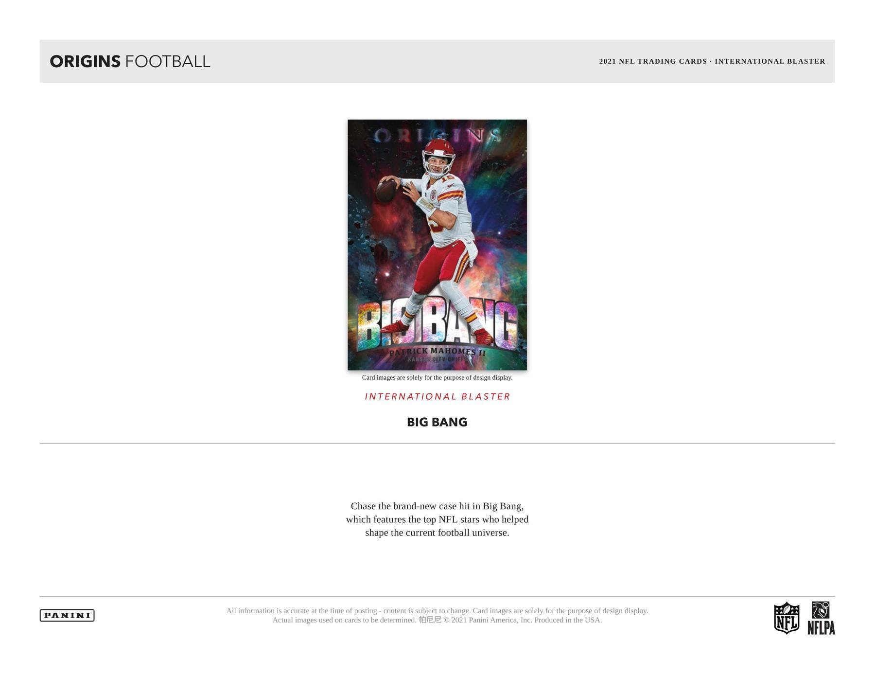 2021 Panini Origins Football International Blaster Box | Columbia Sports Cards & More.