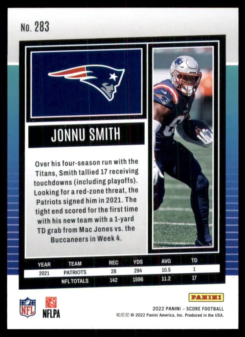 2022 Score Jonnu Smith New England Patriots #283