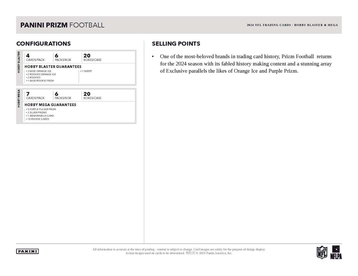 2024 Panini Prizm NFL Football Blaster Box