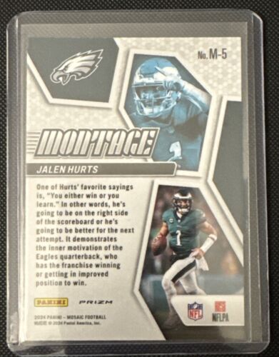 2024 Mosaic JALEN HURTS Montage Silver Disco Insert No Huddle #M-5 Eagles