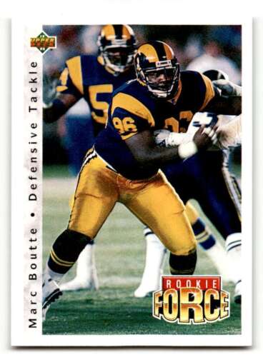 1992 Upper Deck #403 Marc Boutte Los Angeles Rams Football Cards EX/ ID:62941