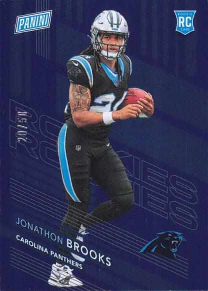 2024 Panini The National Blue /50 Jonathon Brooks Rookie Carolina Panthers Card