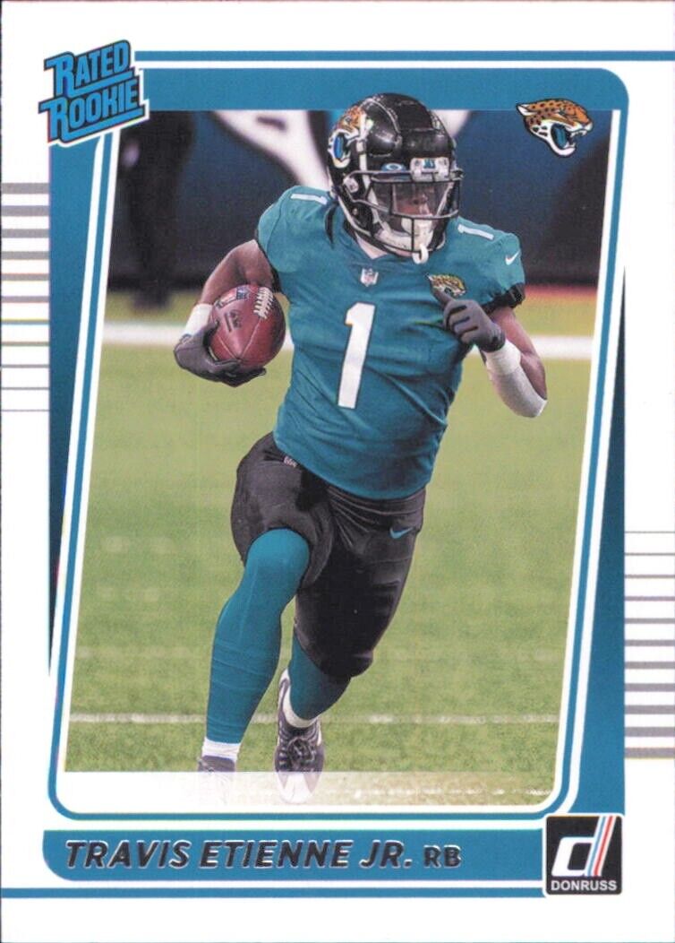 2021 Panini Donruss Rated Rookie #258 Travis Etienne Jacksonville Jaguars Card