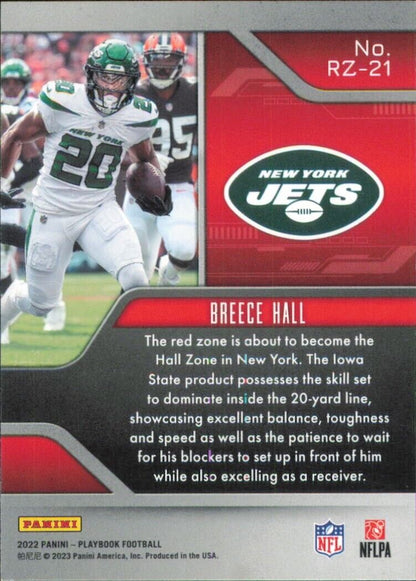 2022 Panini Playbook Red Zone #RZ-21 Breece Hall New York Jets Football Card NFL