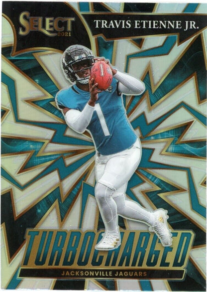 2021 Panini Select Turbocharged Silver #TUR-7 Travis Etienne Rookie Jaguars Card