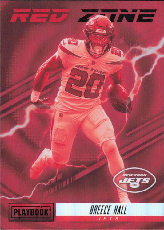 2022 Panini Playbook Red Zone #RZ-21 Breece Hall New York Jets Football Card NFL