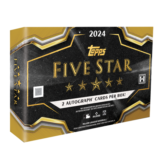 2024 Topps Five Star Baseball Hobby Box with gold and black design featuring on-card autographs