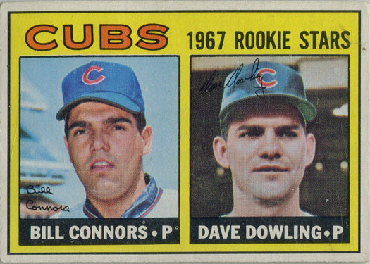 Vintage Topps Baseball 1967 Base Card featuring Cubs Rookie Stars pitchers