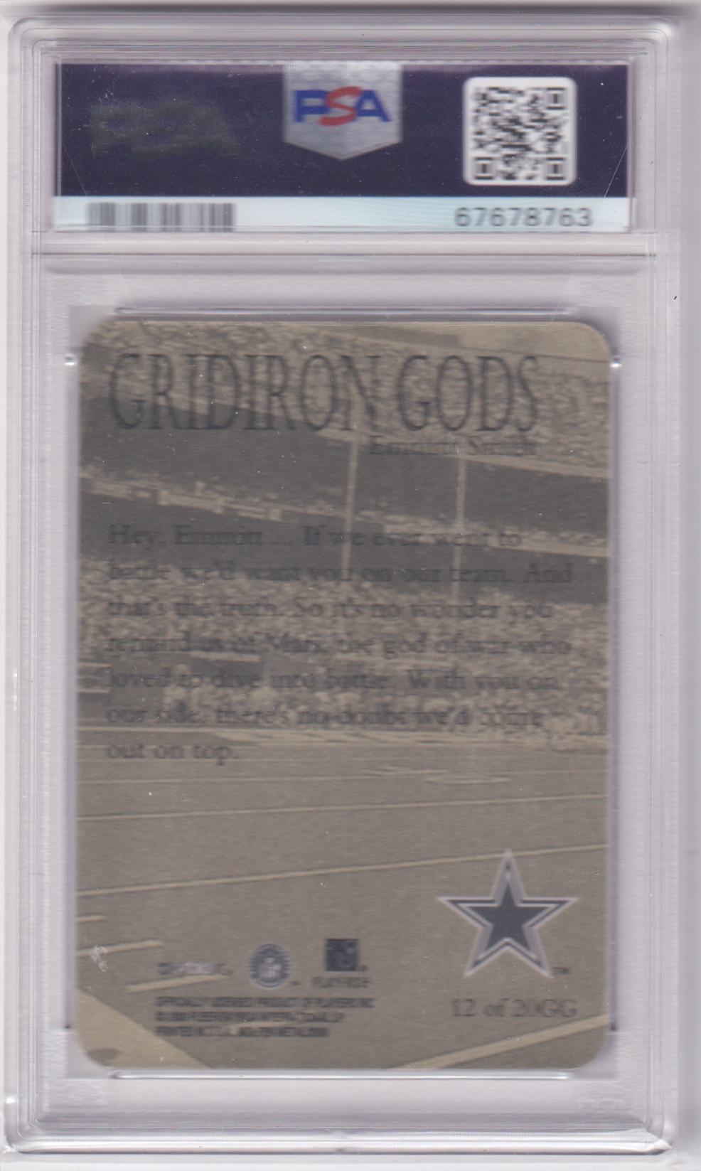 EMMITT SMITH 2000 Skybox Molten Metal Gridiron Gods #12 Gold PSA 10 GEM Pop 1