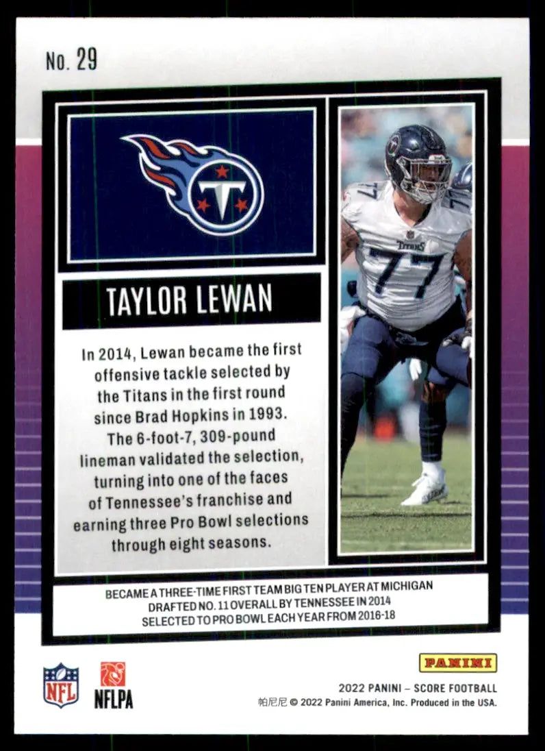 2022 Score Taylor Lewan Tennessee Titans #29