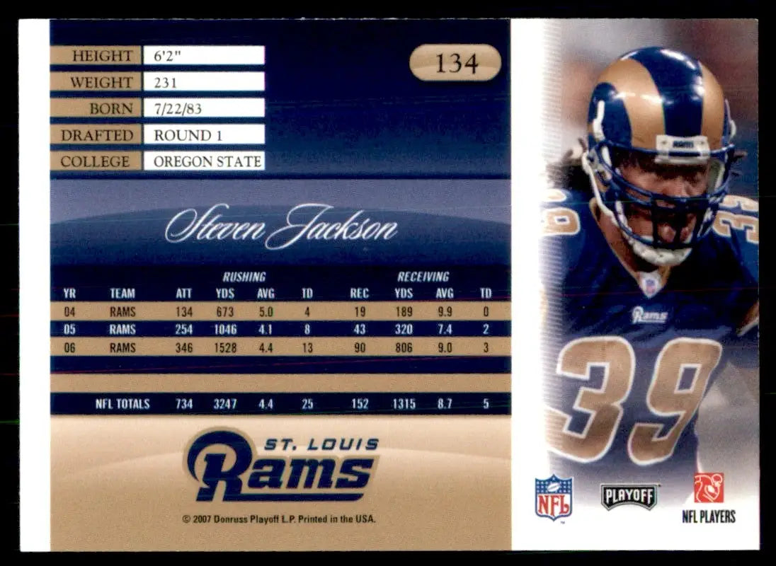 2007 Playoff Prestige Steven Jackson St. Louis Rams #134