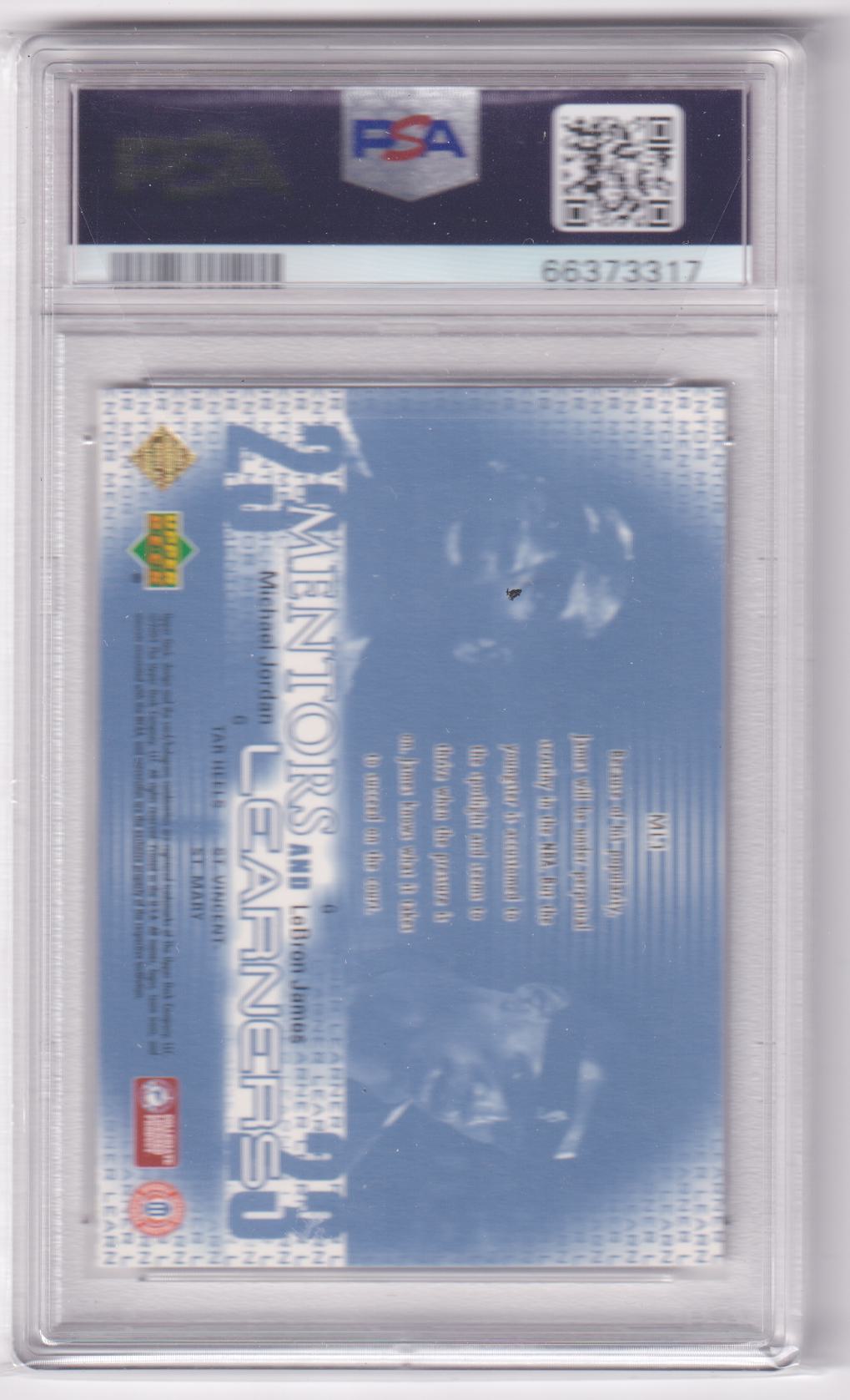 MICHAEL JORDAN LEBRON JAMES 2003 Upper Deck RC Mentors Learners #ML1 PSA 10 GEM