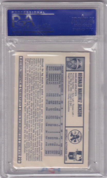 Reggie Jackson 1973 Kellogg’s baseball trading card in protective holder PSA 9 MINT